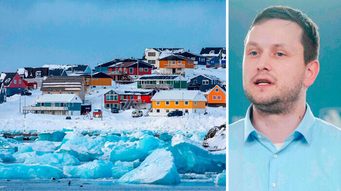 ראש ממשלת גרינלנד ינס־פרדריק נילסן. "גרינלנד שייכת לעם שלה" (צילומים: Oscar Scott Carl / RITZAU SCANPIX / AFP dd ANDERSEN / AFP) מימין ראש ממשלת גרינלנד ינס־פרדריק נילסן ו גרינלנד