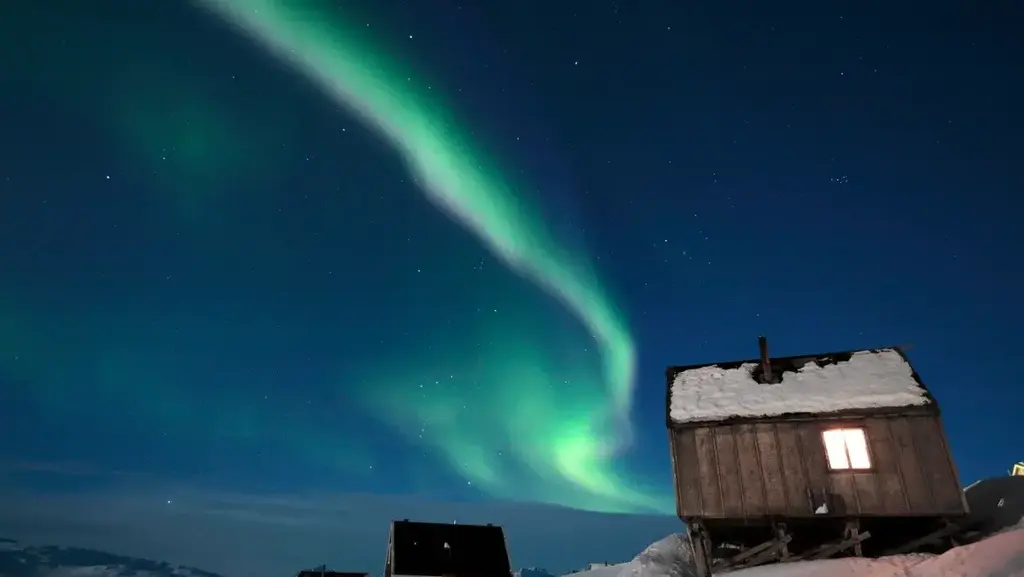 זוהר הקוטב הזוהר הצפוני מזרח גרינלנד