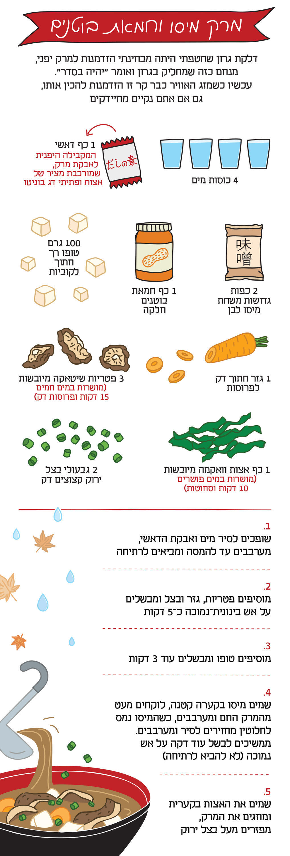 פנאי אינפו מתכון מרק מיסו וחמאת בוטנים