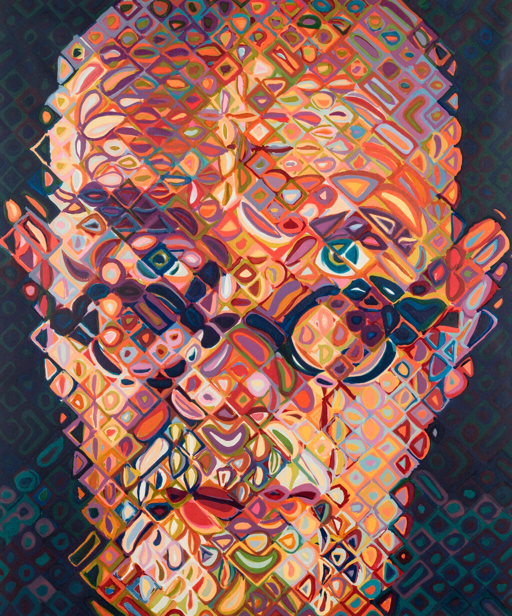 פנאי הדפס דיוקן עצמי של האמן האמריקאי צ’אק קלוז