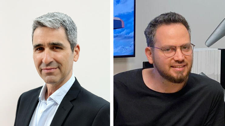 מימין מאיר קליינר ממייסדי איירובוטיקס ומנכ"ל ו אושרי לוגסי מנכ"ל משותף של חברת אונדס החזקות