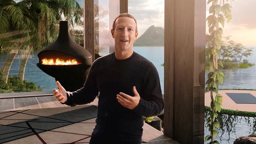 דמות האווטאר של מארק צוקרברג בהכרזה ב 2021 על המטאוורס