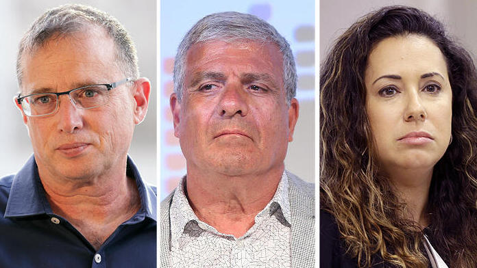 מימין טל גרנות גולדשטיין מנכ"לית הוט אבי לוי מנכ"ל מליסרון ו רן גוראון מנכ"ל בזק