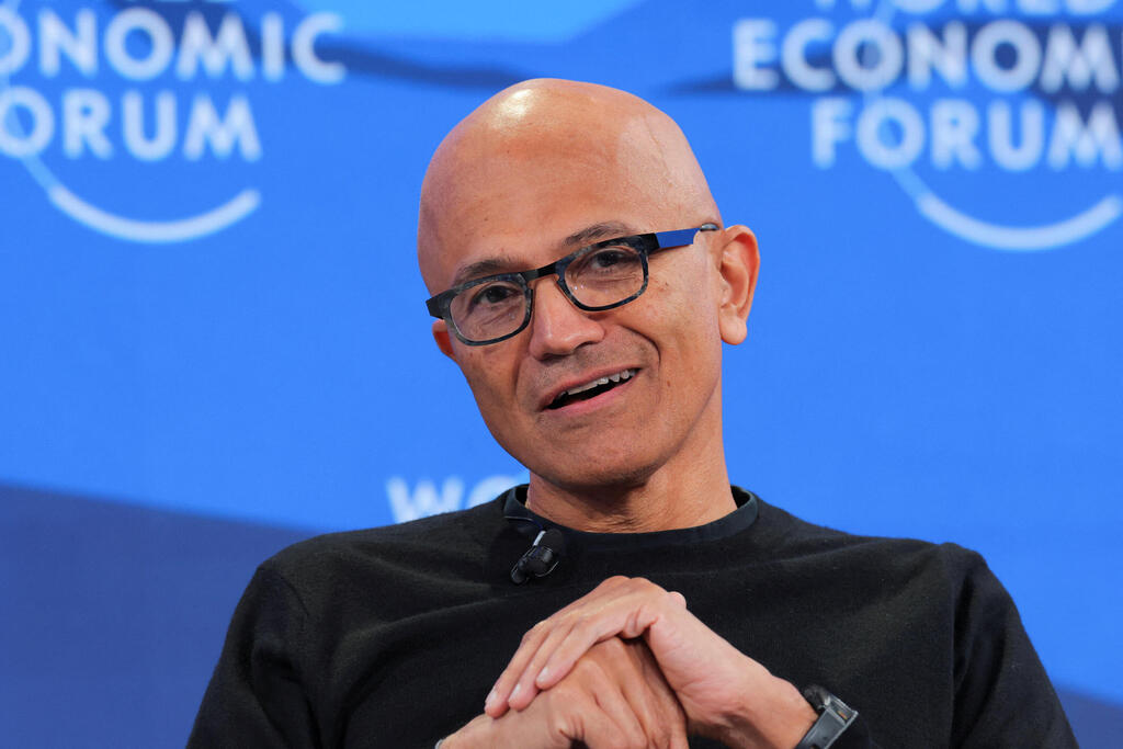 Satya Nadella (Reuters/Denis Balibouse) מנכ"ל מיקרוסופט סאטיה נאדלה ב פורום הכלכלי העולמי ב דאבוס 20.1.26