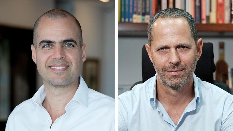 מימין יו"ר מנורה מבטחים החזקות ערן גריפל ומנכ"ל מנורה מבטחים מיכאל קלמן