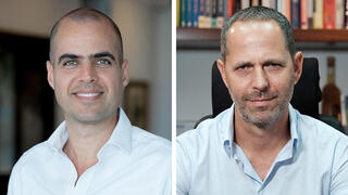 מימין יו"ר מנורה מבטחים החזקות ערן גריפל ומנכ"ל מנורה מבטחים מיכאל קלמן