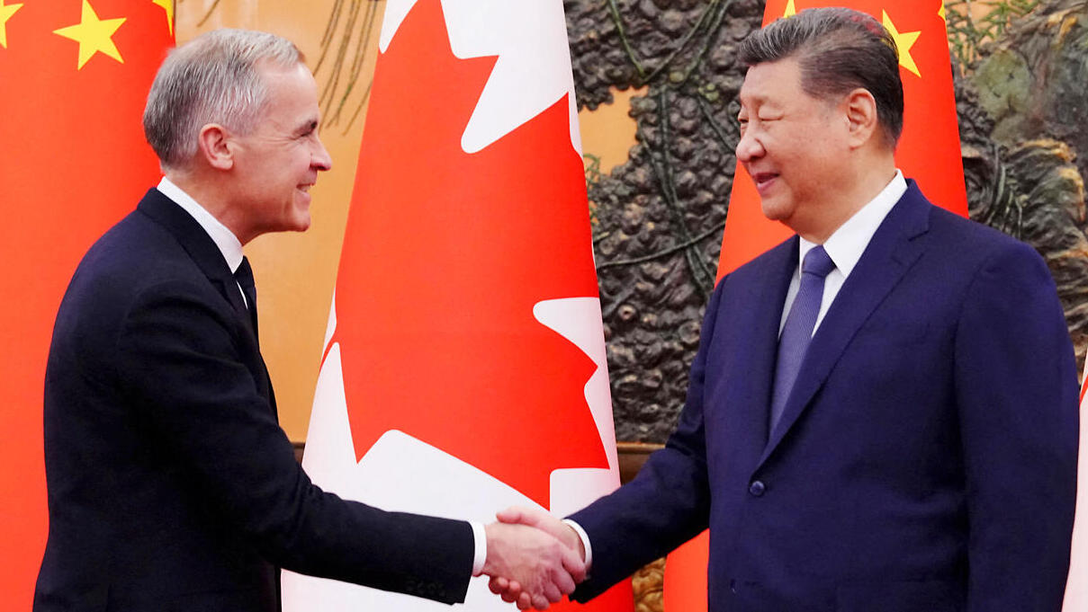 נשיא סין שי ג'ינפינג וראש ממשלת קנדה מארק קרני