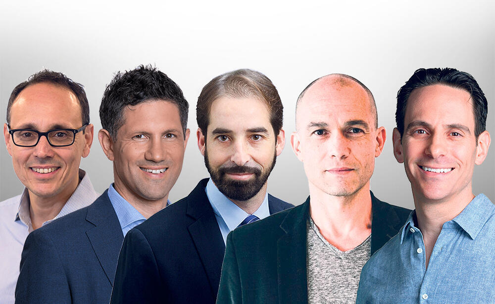 מימין אדם פישר שותף מנהל בקרן Bessemer Venture Partners גיגי לוי וייס מייסד שותף בקרן NFX איתי פרישמן שותף מחלקת הייטק והון סיכון מיתר יאיר גבע ראש מחלקת הייטק הרצוג פוקס נאמן נעם קנטי שותף מנהל EY ישראל
