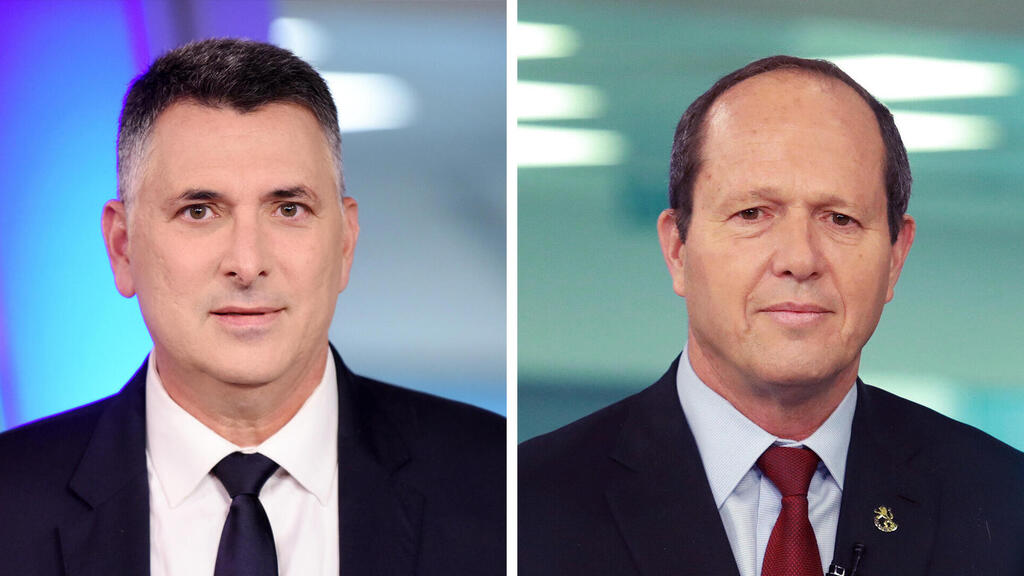 מימין שר הכלכלה ניר ברקת ושר החוץ גדעון סער