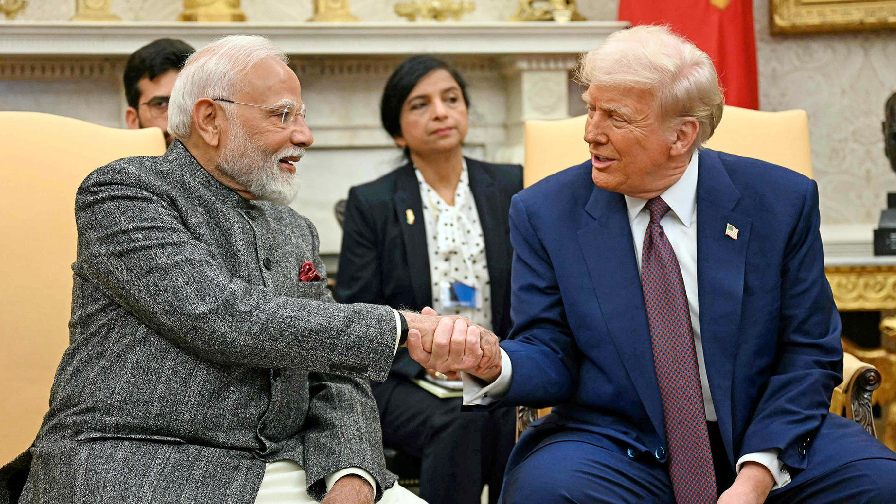 נשיא ארה"ב דונלד טראמפ וראש ממשלת הודו נרנדרה מודי