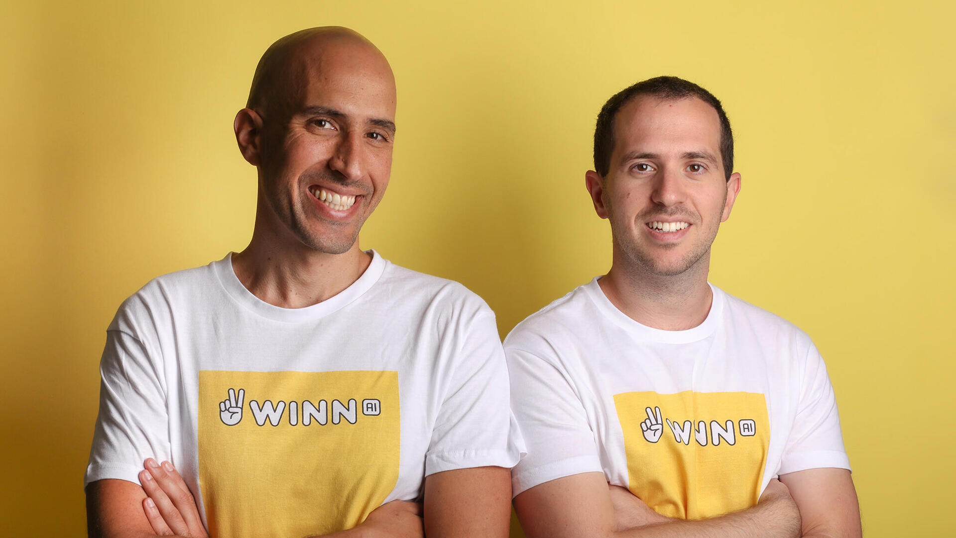 מימין CTO בר חלוה והמנכ"ל אלדד פוסטן קורן מייסדי WINN.AI