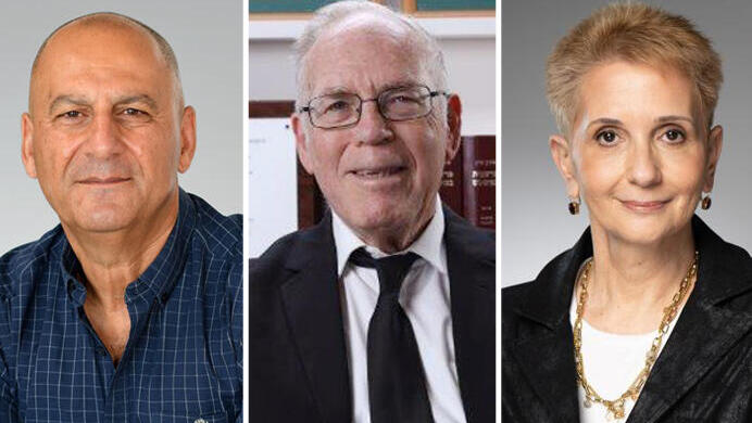 מימין ענבל רובינשטיין, השופט בדימוס משה דרורי ושלום בן חנן. חברי ועדת הרוגלות (צילומים: רמי זרנגר, לע"מ, שירעד ניסים ) מימין ענבל רובינשטיין השופט בדימוס משה דרורי ו שלום בן חנן חברי ועדת הרוגלות