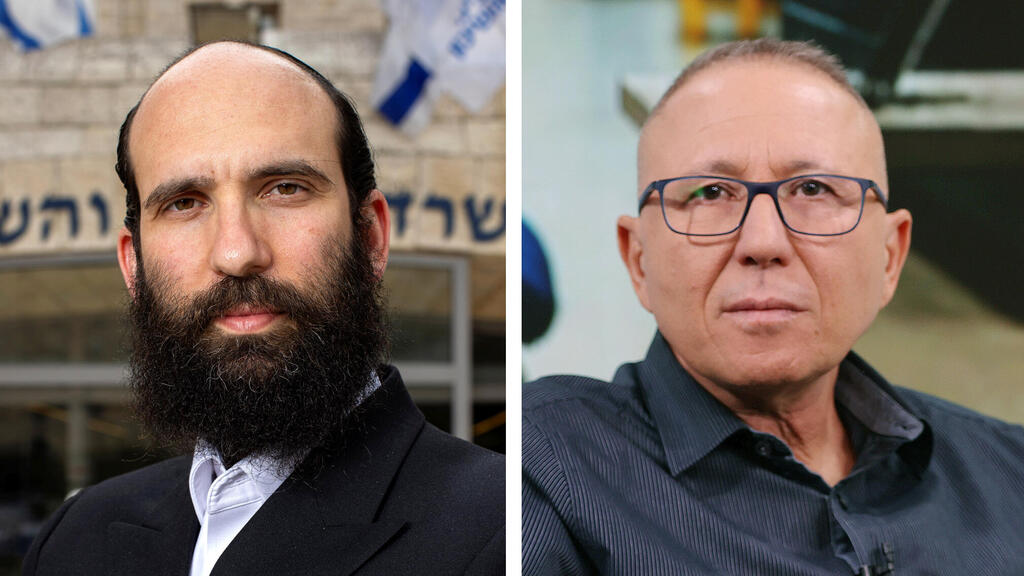 מימין מ"מ מנכ"ל המוסד לביטוח לאומי צביקה כהן ומ"מ מנכ"ל הרשות הממשלתית להתחדשות עירונית יהודה מורגנשטרן