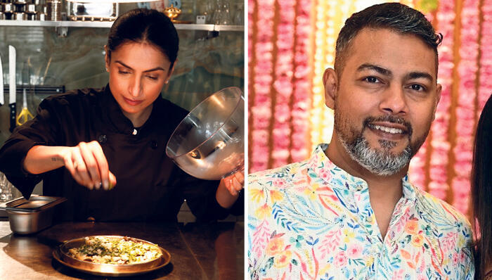 פוג'ה (מלמעלה) ומסקין מוזס. זוג יכול לאכול היטב ב־250 שקל בקפה בוליווד (צילום: נדב יהלומי) פנאי מסקין ו פוג'ה מוזס