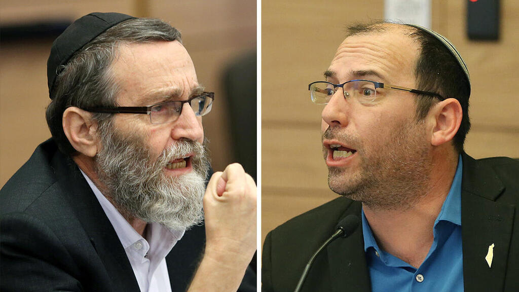 מימין יו"ר ועדת חוקה ועדת החוקה ח"כ שמחה רוטמן ויו"ר ועדת הכספים לשעבר ח"כ משה גפני