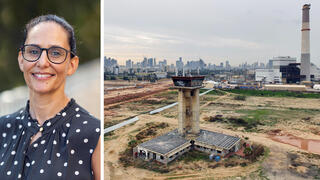 פרופ' עדי רדיאן לצד אדמה מזוהמת ב מתחם שדה דב