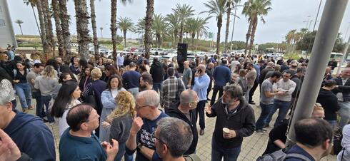 Zim workers in Haifa. 