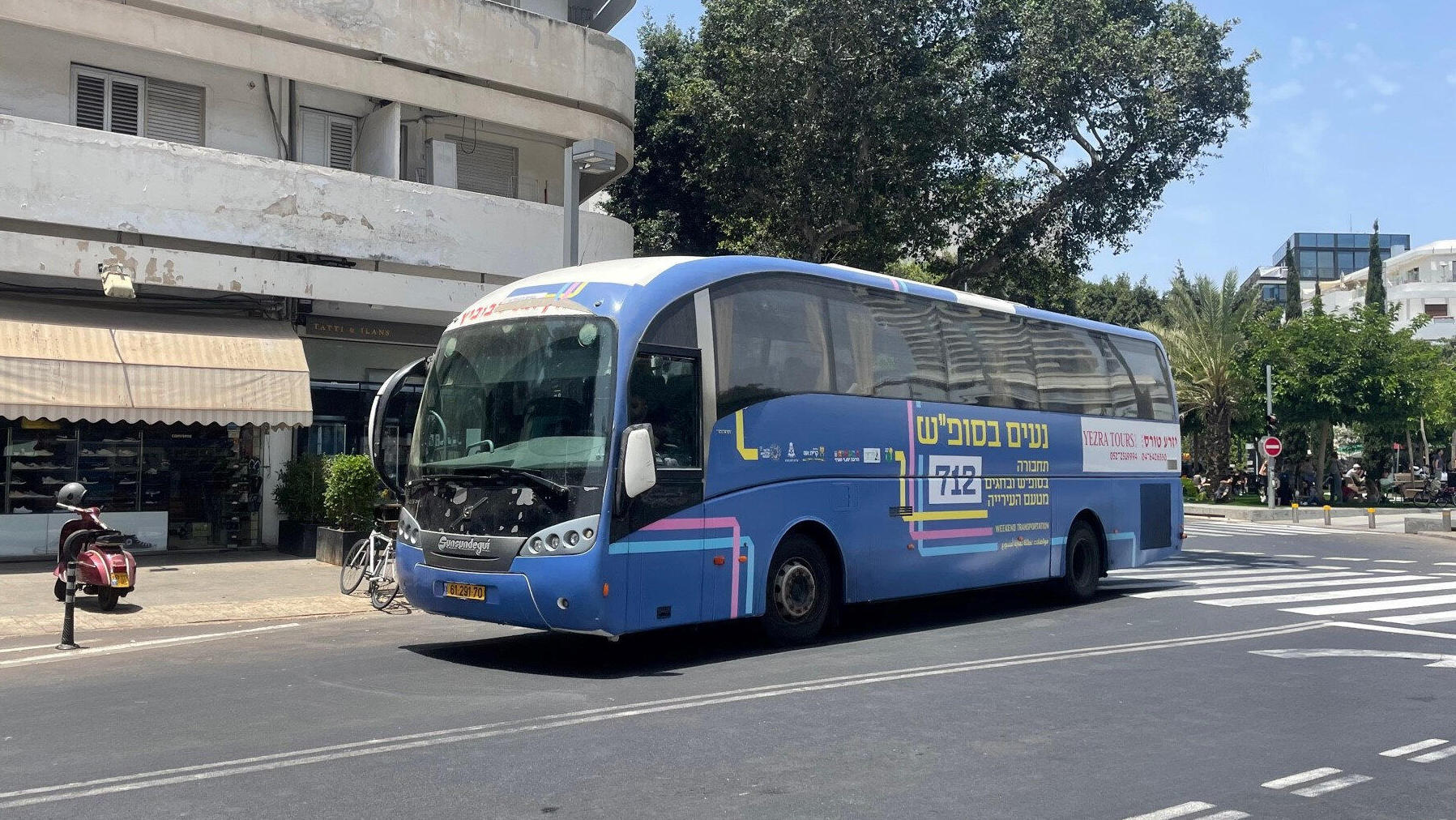 אוטובוס של נעים בסופ"ש בתל אביב. עשרות אלפי נוסעים בכל שבוע