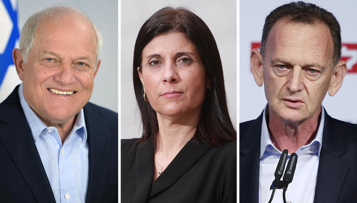 אורלי וויינשטיין מימין יוחנן לוקר אורלי ויינשטיין והשר חיים כץ