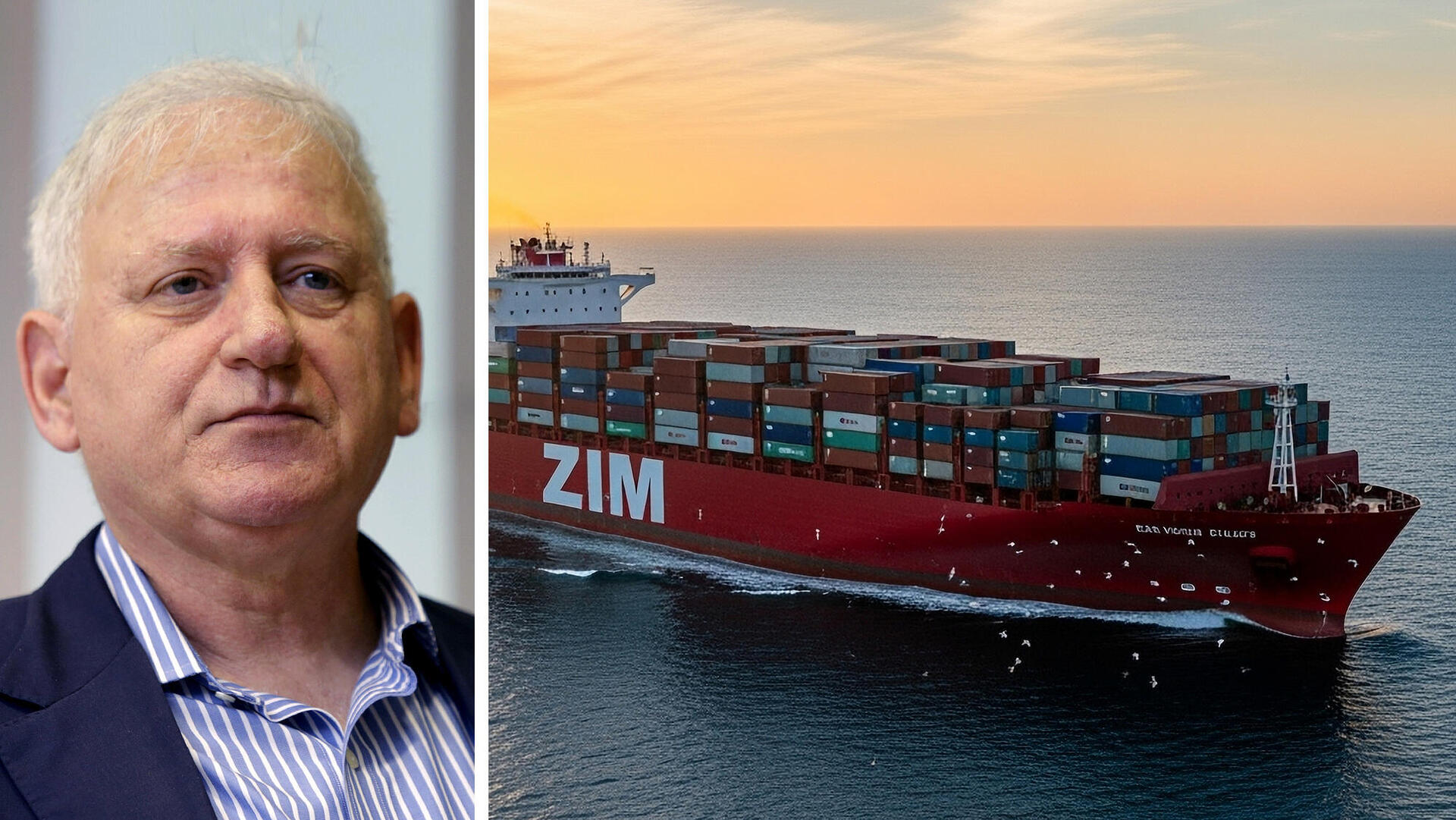 יאיר סרוסי לצד אונייה אוניית צים שיקגו