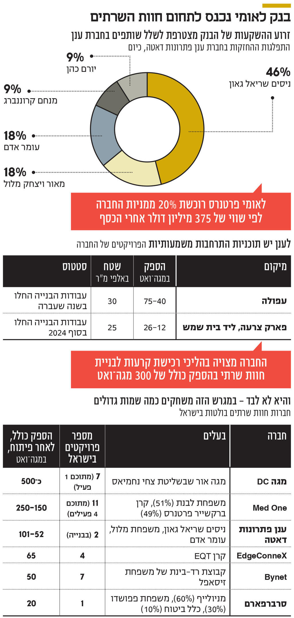 אינפו בנק לאומי נכנס לתחום חוות השרתים