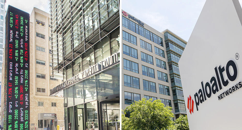 Palo Alto offices and the Tel Aviv Stock Exchange. (Photos: Rina Castelnuovo/Bloomberg) מטה פאלו אלטו בקליפורניה לצד בורסת תל אביב ה בורסה לניירות ערך