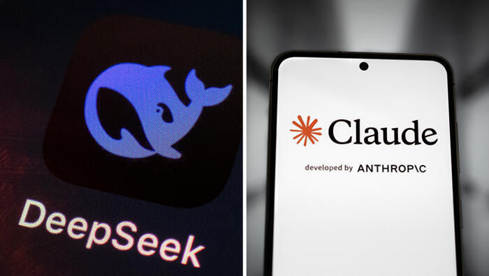 אפליקציית קלאוד קלוד ו AI DeepSeek דיפסיק 1