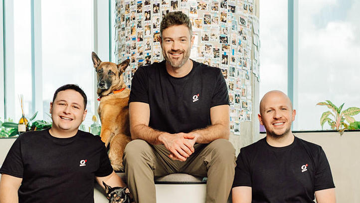  מייסדי גמביט סמנכ"ל מוצר סער אליאס מנכ"ל החברה אלון גרומקוב וסמנכ"ל טכנולוגיות מאי קוגן