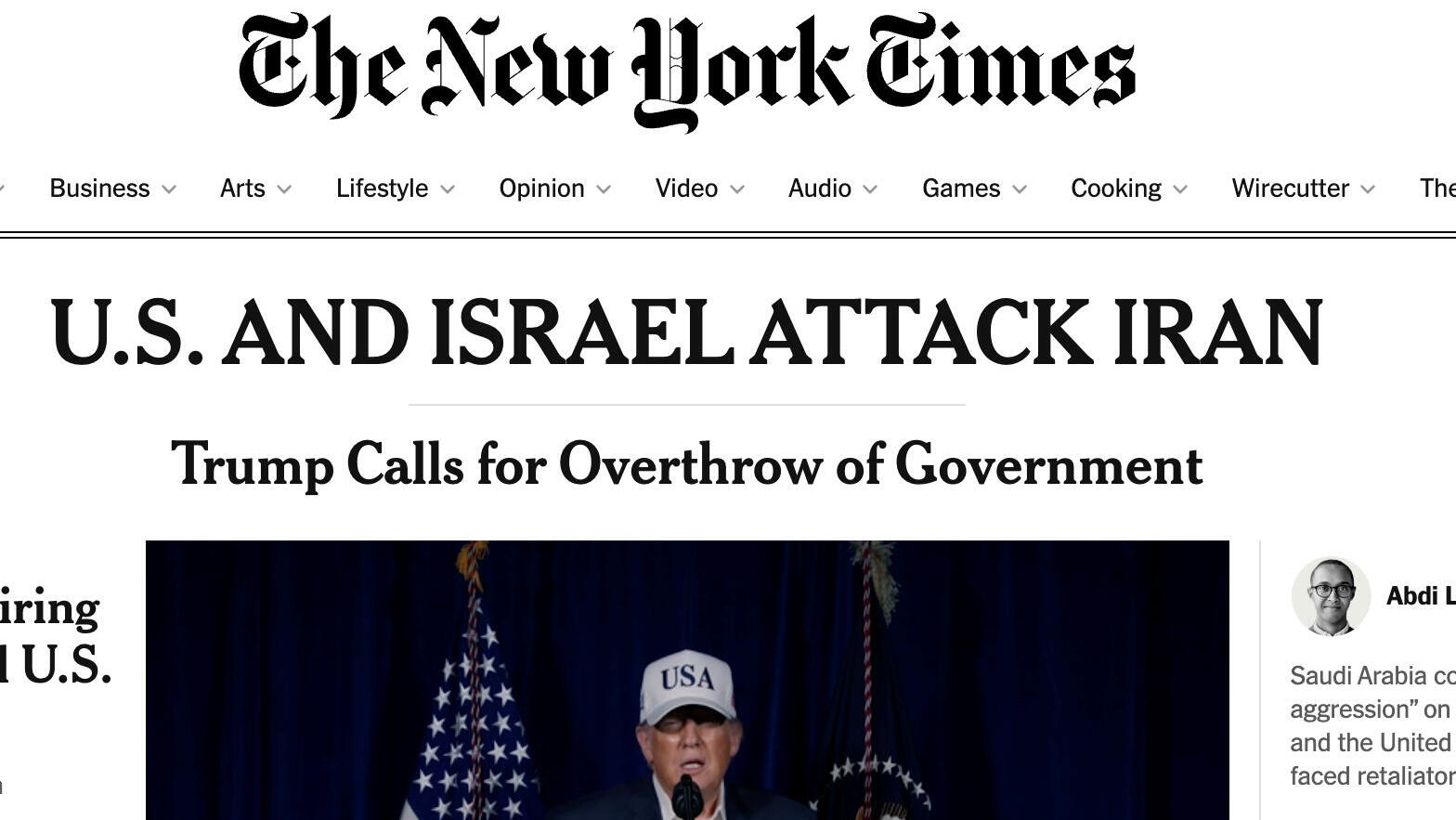 מלחמה איראן ניו יורק טיימס