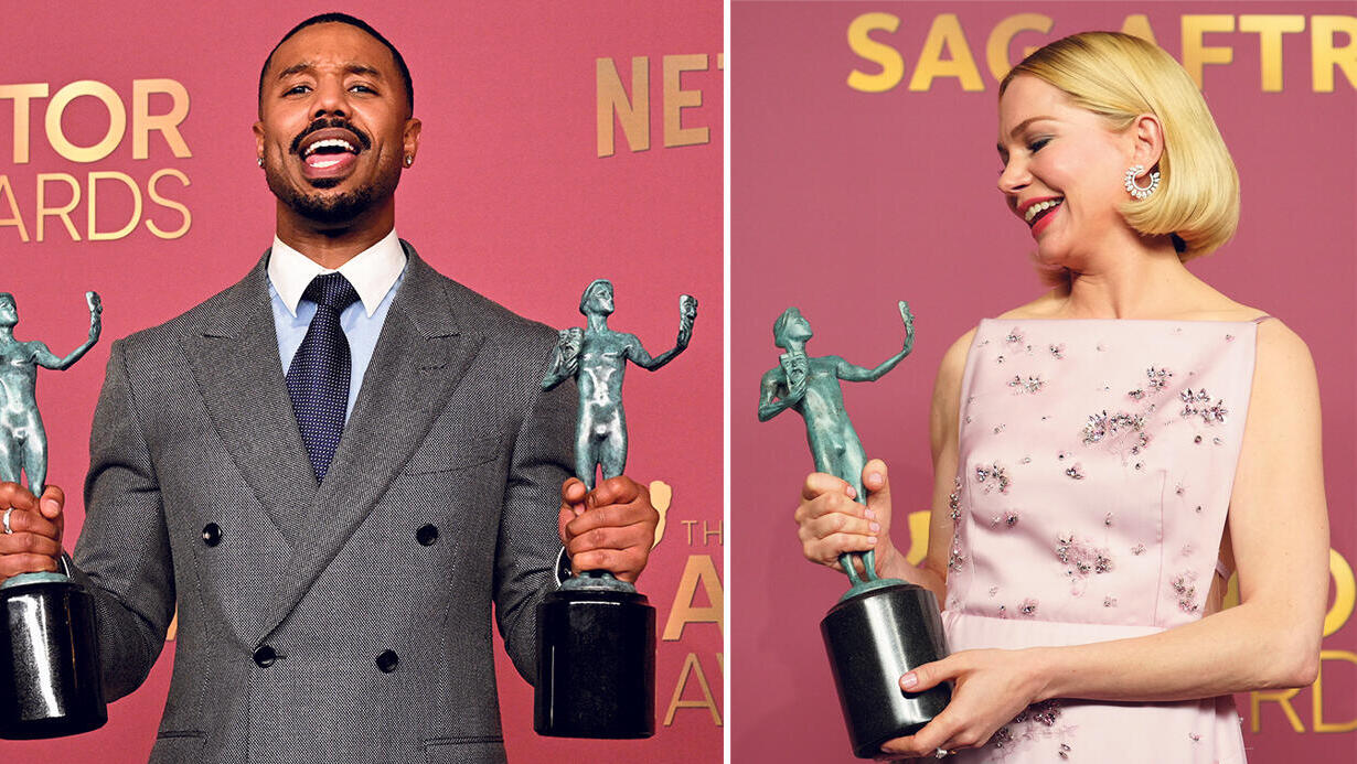 פנאי טקס פרסי השחקנים 2026 מישל וויליאמס ו מייקל ב' ג'ורד