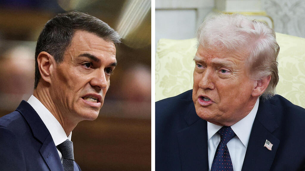 נשיא ארה"ב דונלד טראמפ וראש ממשלת ספרד פדרו סנצ'ס (צילומים: Win McNamee/Getty Images, Violeta Santos Moura/Reuters) מימין נשיא ארה"ב דונלד טראמפ וראש ממשלת ספרד פדרו סנצ'ס