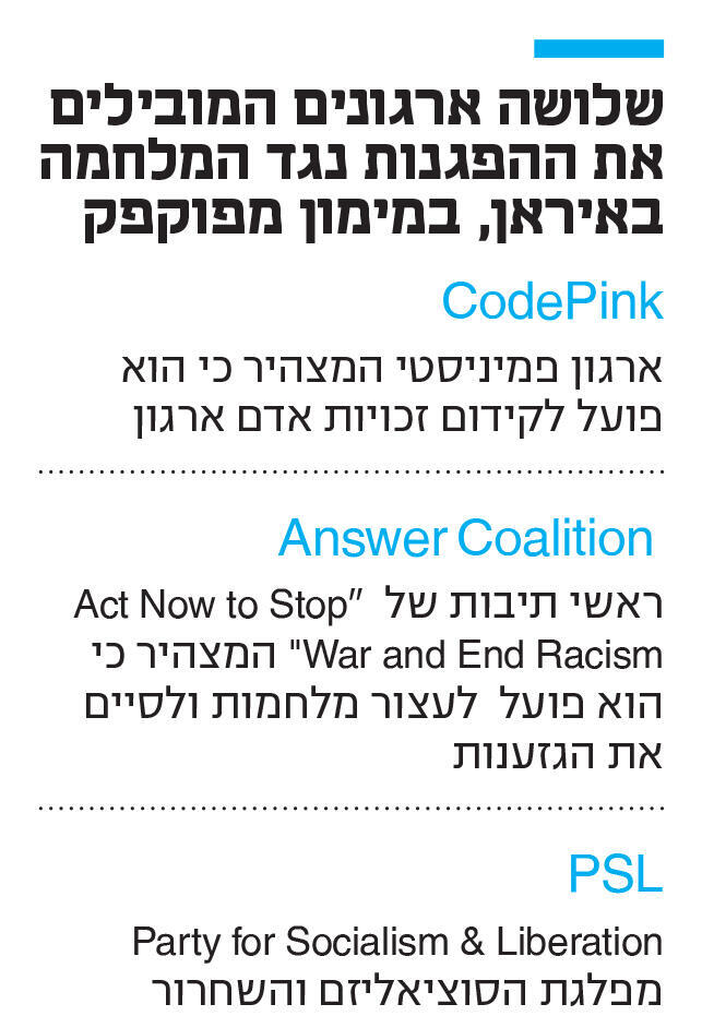 אינפו שלושה ארגונים המובילים את ההפגנות נגד המלחמה