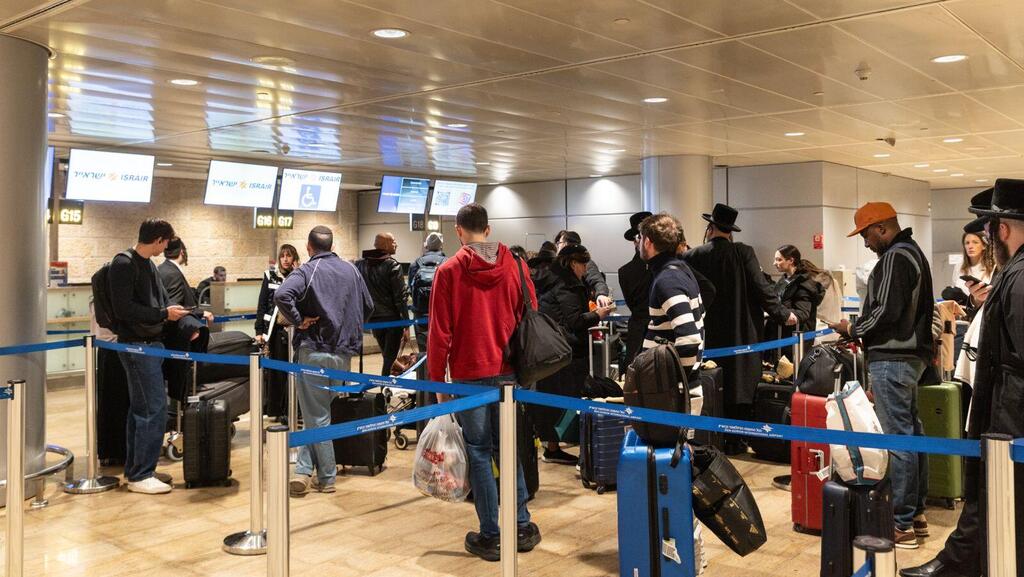 טיסות יוצאות בנתב"ג במהלך "שאגת הארי" (צילום: דוברות רשות שדות התעופה) טיסות יוצאות נתב"ג שאגת הארי מלחמה עם איראן 8 במרץ 2026