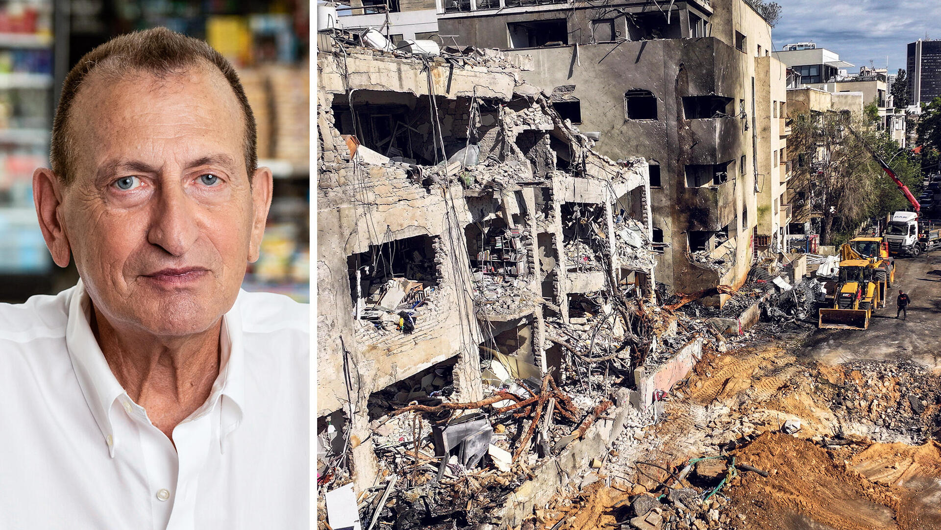 פגיעת טיל איראני בבניין ב תל אביב לצד ראש העיר רון חולדאי