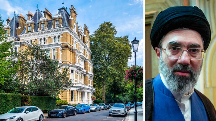 מימין היורש מוג'תבא חמינאי ו אחוזה בשדרת המיליאררים בלונדון 40 מיליון דולר לווילה