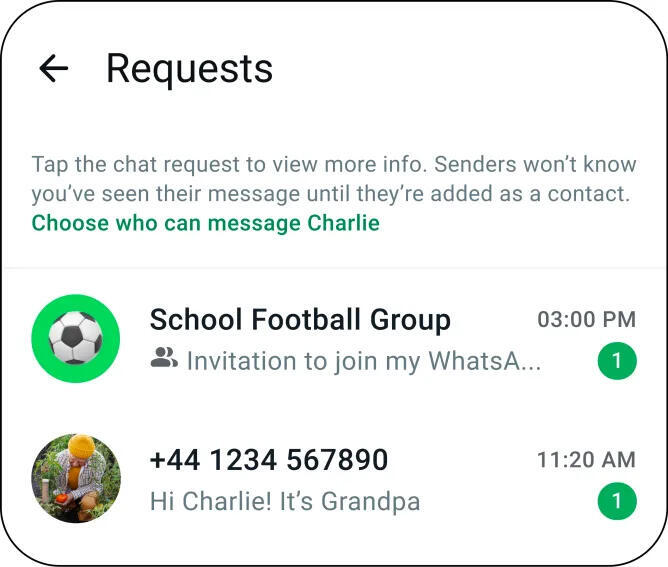 ווטסאפ פיצ'ר הורים שליטה ניהול ילדים 3