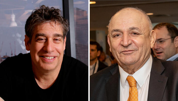 Nir Zuk (left) and Yitzhak Tshuva. 