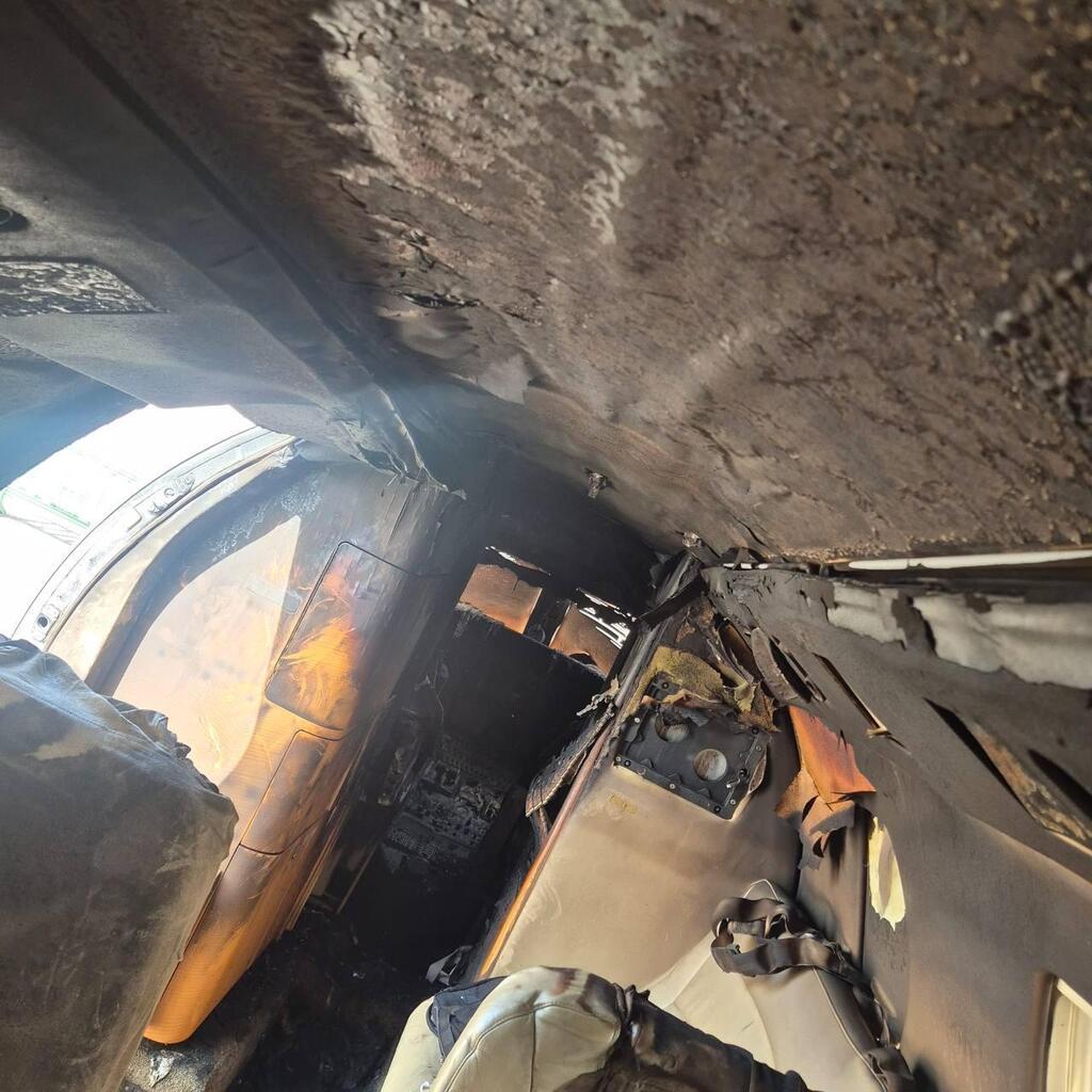 מטוס שנשרף מ פגיעה ב נתב"ג 18.3.26