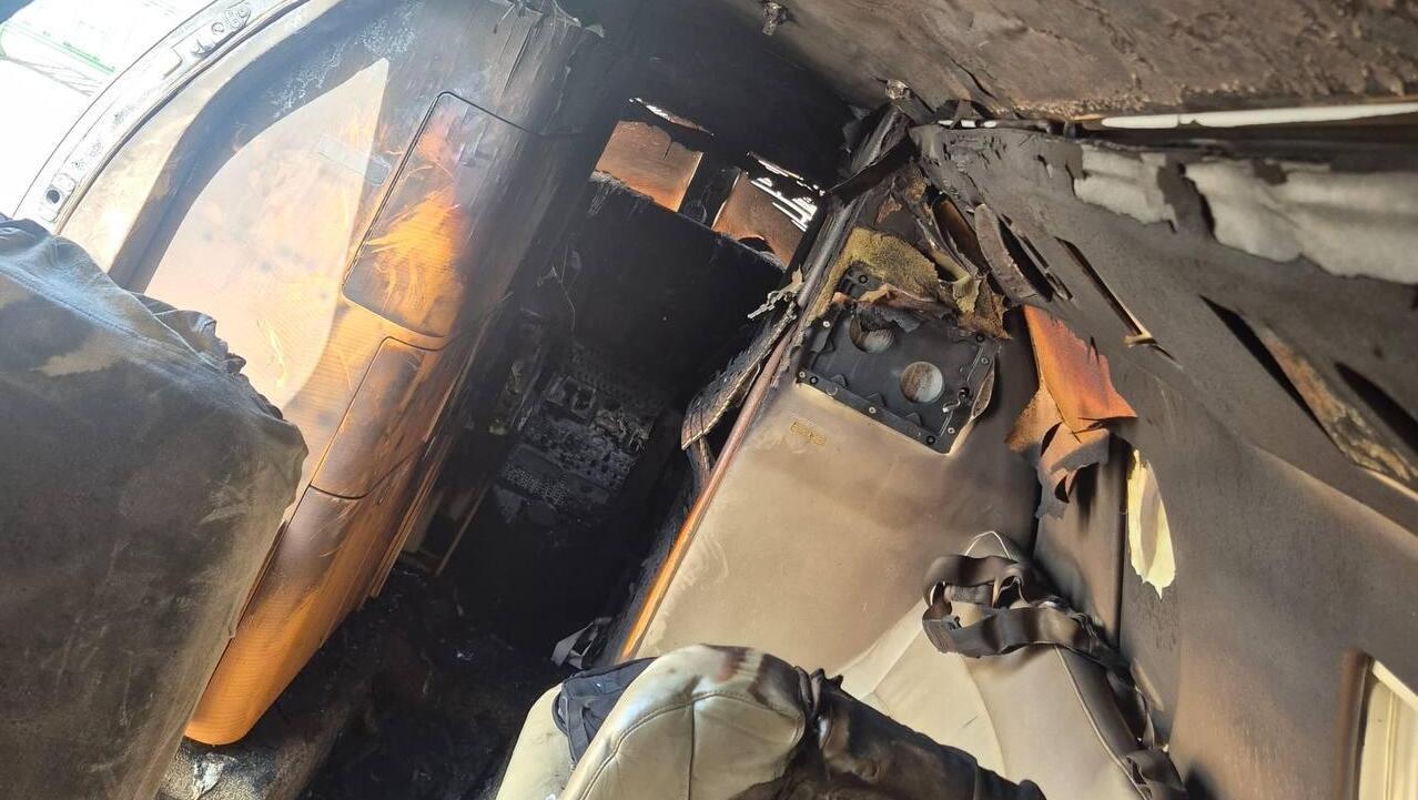מטוס שנשרף מ פגיעה ב נתב"ג 18.3.26