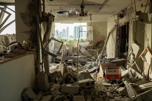 A damaged apartment in Ramat Aviv. 