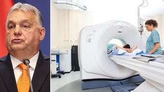 מכשיר CT לצד ראש ממשלת הונגריה ויקטור אורבן