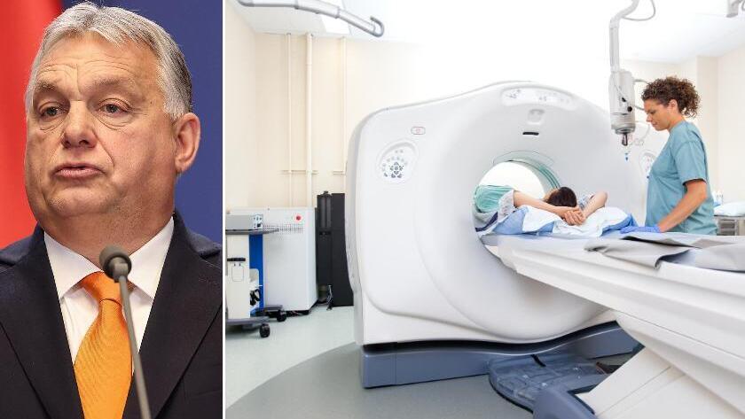 מכשיר CT לצד ראש ממשלת הונגריה ויקטור אורבן