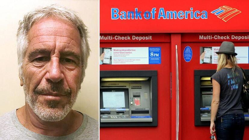 בנק אוף אמריקה וג'פרי אפשטיין (צילומים: אם סי טי, MARK RALSTON / AFP) בנק אוף אמריקה וג'פרי אפשטיין