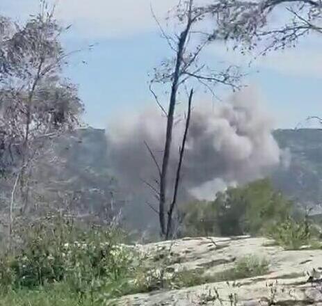 עשן לאחר הנפילה באזור בית שמש (צילום: לפי סעיף 27א לחוק זכויות יוצרים) בית שמש נפילה טיל שיגורים איראן שאגת הארי