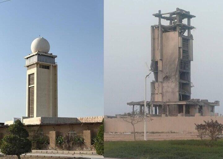 מתקן המטארולוגיה בבושהר, לפני ואחרי התקיפה מתקן מכ"ם מטאורולוגיה של בושהר איראן