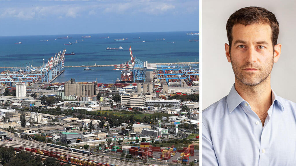 ארז בהריר לצד נמל חיפה (צילומים: חיים יוסף, אלעד גרשגורן) ארז בהריר ו נמל חיפה