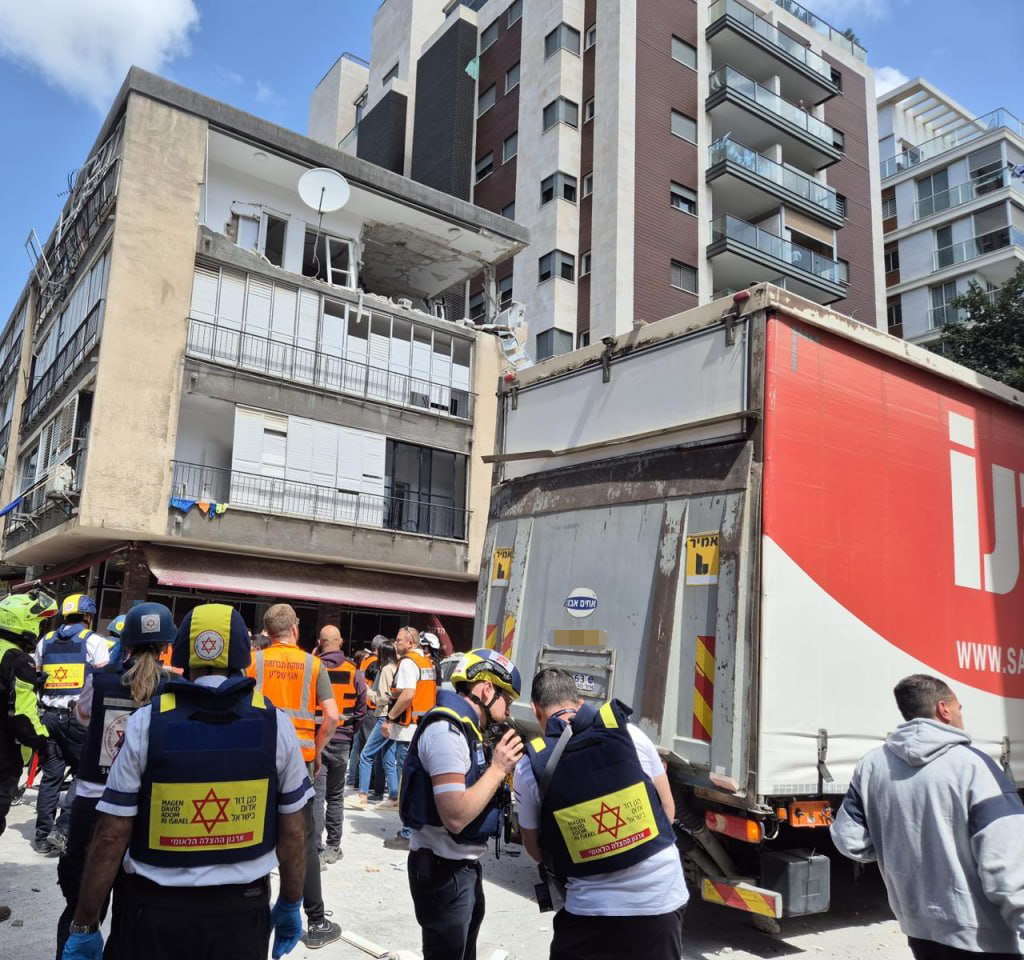 רמת גן נפילה נזק טיל מתפצל