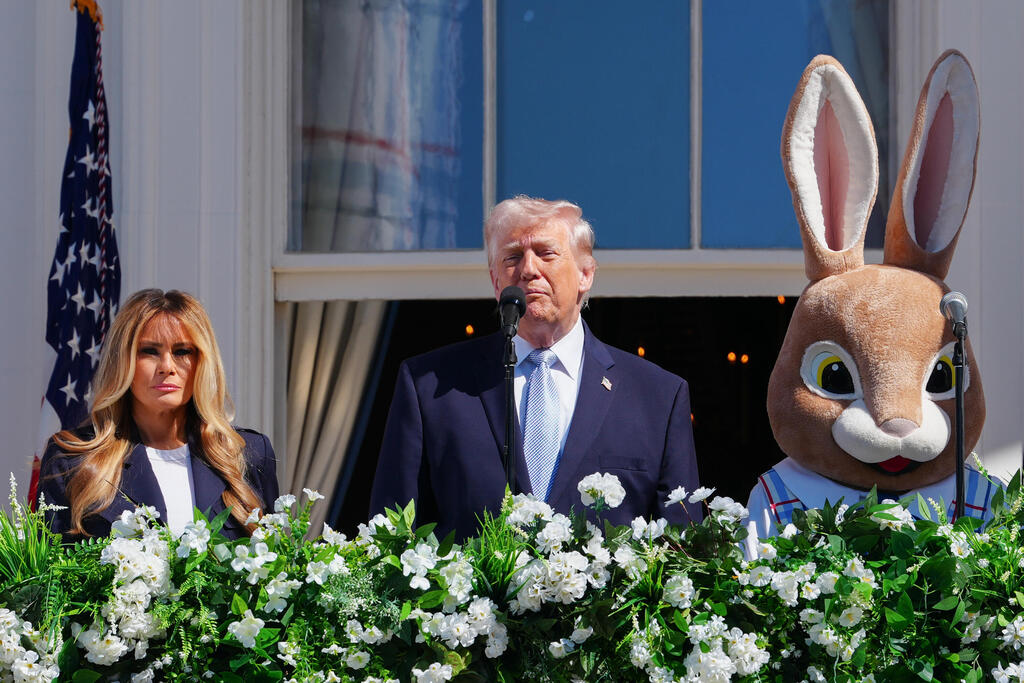 נשיא ארה"ב דונלד טראמפ ו מלניה טראמפ בנאום לרגל חג הפסחא 6.4.26