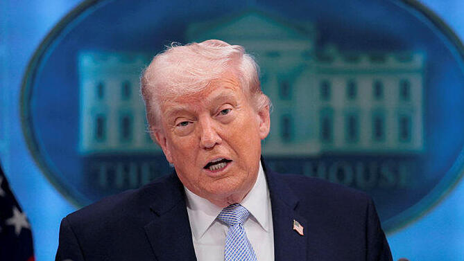 נשיא ארה"ב דונלד טראמפ מסיבת עיתונאים 6.4.26