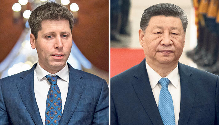 נשיא סין שי ג'ינפינג ומנכ"ל OpenAI סם אלטמן